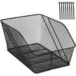 Panier v�lo arri�re, pour porte - bagages, mailles serr�es, transport sac et cartable, hxlxp : 22x30x46 ...