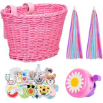Panier de v�lo rose violet pour enfant avec sangles avant r�glables b - wellngs