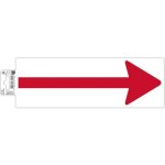 Panneau adh�sif - exacompta - fl�che - blanc / rouge - pvc - signal�tique durable