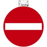 Panneau adh�sif - sens interdit - rond - 20cm - blanc / rouge - pvc - signal�tique
