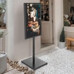 Panneau d'affichage apple stand d'affichage grand stand stand d'affiche trottoir affiche, 90 65 cm (noir) ...