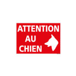 Panneau attention au chien (h0336) - adh�sif - 105 x 75 mm