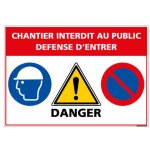 Panneau chantier interdit au public ? pvc 1, 5 mm ? 300 x 210 mm