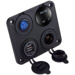 Panneau de commutation 4 en 1, voltm�tre num�rique �tanche, alimentation de voiture 12v, double chargeur ...