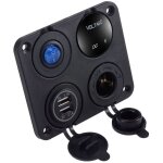 Panneau de commutation 4 en 1, voltm�tre num�rique �tanche, alimentation de voiture 12v, double chargeur ...
