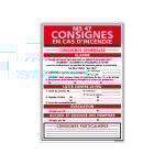 Panneau consignes en cas d'incendie (a0572) - adh�sif - 150 x 210 mm