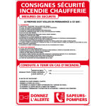 Panneau consignes chaufferie � compl�ter ? adh�sif ? 300 x 420 mm