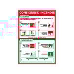 Panneau consignes incendie  complter ? adhsif ? 300 x 420 mm