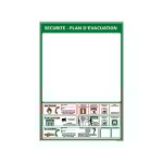 Panneau consigne de s�curit� ? plan d?�vacuation ? adh�sif ? 300 x 420 mm