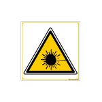 Panneau danger laser rayonnant (c0049) - adh�sif - 125 x 125 mm