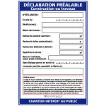 Signaletique. biz france - panneau d�claration pr�alable construction ou travaux + marqueur noir (w1033). ...