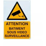 Panneau ext�rieur 'attention b�timent sous vid�osurveillance' - plastique rigide (format a4)