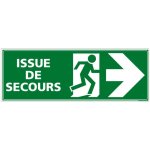 Panneau issue de secours fl�che droite. panneau sortie de secours. autocollant issue secours fl�che droite, ...