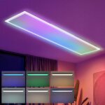 Panneau led 100x25 plafonnier - panneau de plafond dimmable long rgb changement de couleur lampe de bureau ...