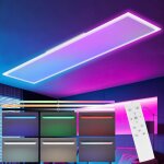 Panneau led 120x30 plafonnier - panneau de plafond dimmable long rgb backlight changement de couleur ...