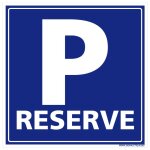 Panneau parking rserv carr - signalisation prive - adhsif 125 x 125 mm