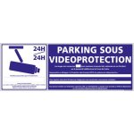 Panneau parking sous videoprotection 24h / 24h (g0885 - loi - b - new) - aluminium 2 mm - 210 x 75 mm ...