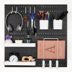 Panneau perfor� mural 280x280 mm organiseur garage en plastique avec 4 panneaux perfor�s, accessoires, ...