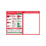 Panneau plan d'�vacuation ? aluminium 2 mm ? 210 x 300 mm