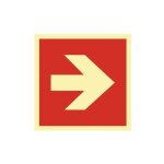 Panneau de s�curit� incendie din en iso 7010 l148xl148 mm fl�che droite plastique