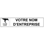 Panneau de signalisation pour parking personnalisable socit + logo gauche - 48 x 10 cm