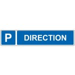 Panneau de signalisation pour parking  stationnement rserv  la direction - 48 x 10 cm