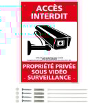 Panneau de signalisation prperc pvc ou alu rectangulaire + kit de fixation - accs interdit, proprit ...