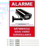 Panneau de signalisation prépercé pvc ou alu rectangulaire + kit de fixation - alarme, bâtiment(s) sous ... Panneau de signalisation prépercé pvc ou alu rectangulaire + kit de fixation - alarme, bâtiment(s) sous ...