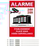 Panneau de signalisation prépercé pvc ou alu rectangulaire + kit de fixation - alarme, établissement ... Panneau de signalisation prépercé pvc ou alu rectangulaire + kit de fixation - alarme, établissement ...
