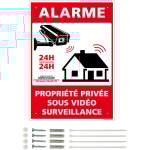 Panneau de signalisation prépercé pvc ou alu rectangulaire + kit de fixation - alarme, propriété privée ... Panneau de signalisation prépercé pvc ou alu rectangulaire + kit de fixation - alarme, propriété privée ...