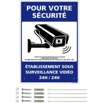 Panneau de signalisation prépercé pvc ou alu rectangulaire + kit de fixation - pour votre sécurité, établissem ... Panneau de signalisation prépercé pvc ou alu rectangulaire + kit de fixation - pour votre sécurité, établissem ...