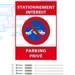 Panneau de signalisation pr�perc� pvc ou alu rectangulaire + kit de fixation - stationnement interdit, ...