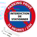 Panneau de signalisation r�tro r�fl�chissant rond pr�perc� pvc ou alu diam 250mm ou 300mm + kit de fixation ...