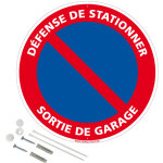 Dfense de stationner sortie de garage panneau de signalisation rond en pvc rigide prperc avec kit ...