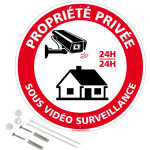 Signaletique. biz france - propri�t� priv�e sous video surveillance 24h / 24 panneau de signalisation ...