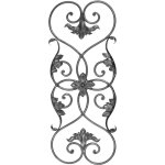 Panneau de volutes - hauteur 980mm largeur 400mm rond �14mm - fer forg� lisse - � souder deco fer forge ...