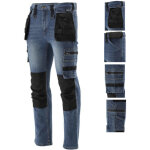 Pantalon de travail, jeans stretch, marine / noir, taille xxl