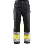 Pantalon de travail stretch haute visibilit femme 7161 - noir / jaune fluo 2xl - fr(50) - se(c48) - ...