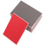 Papier abrasif 10 pi�ces, �ponge en daim � dos carr� gris rouge, papier de verre de polissage fin 120180 ...