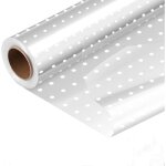 Papier cellophane 54cm30m 1 rouleau pois blancs rouleau de cellophane transparent pour emballage cadeau ...