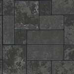 Papier peint chic effet carrelage | tapisserie noire pour cuisine moderne | papiers peints id�al � poser ...