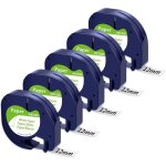Jamais utilis]papier ruban compatible pour dymo letratag papier ruban 12mm x 4m noir sur blanc, recharge ...