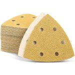 Papier de verre triangulaire ?60 feuilles ?6 trous ? 93 x 93 x 93 mm ? grain 180 ? pour ponceuse delta ...