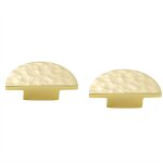 Paquet de 2 boutons d'armoire en laiton , tiroir demi - cercle, poign�es commode martel�es, quincaillerie ...
