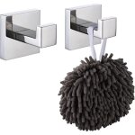 Paquet de 2 crochets muraux carrs pour robe, manteau, salle de bain, cuisine, garage, acier inoxydable ...