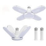 Paquet de 2 �clairage de garage � led, 60w e27 6000k lampe d'atelier d�formable � 4 panneaux ajustables ...