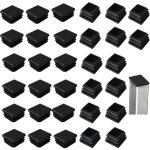 Paquet de 32 couvre - lattes en tube carr� 40x40mm, carr� en plastique noir, couvercles carr�s pour produits ...