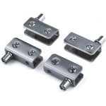 Paquet de 4 charni�res de porte en verre charni�re � pivot � 90 �, verre sans perforation, acier inoxydable, ...