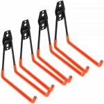 Paquet de 4 crochets de garage doubles, crochets pour porte - outils, crochets avec vis orange
