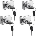Paquet de 4 verrous de s�curit� pour vitrine de vitrine � porte en verre � double ouverture, convient ...